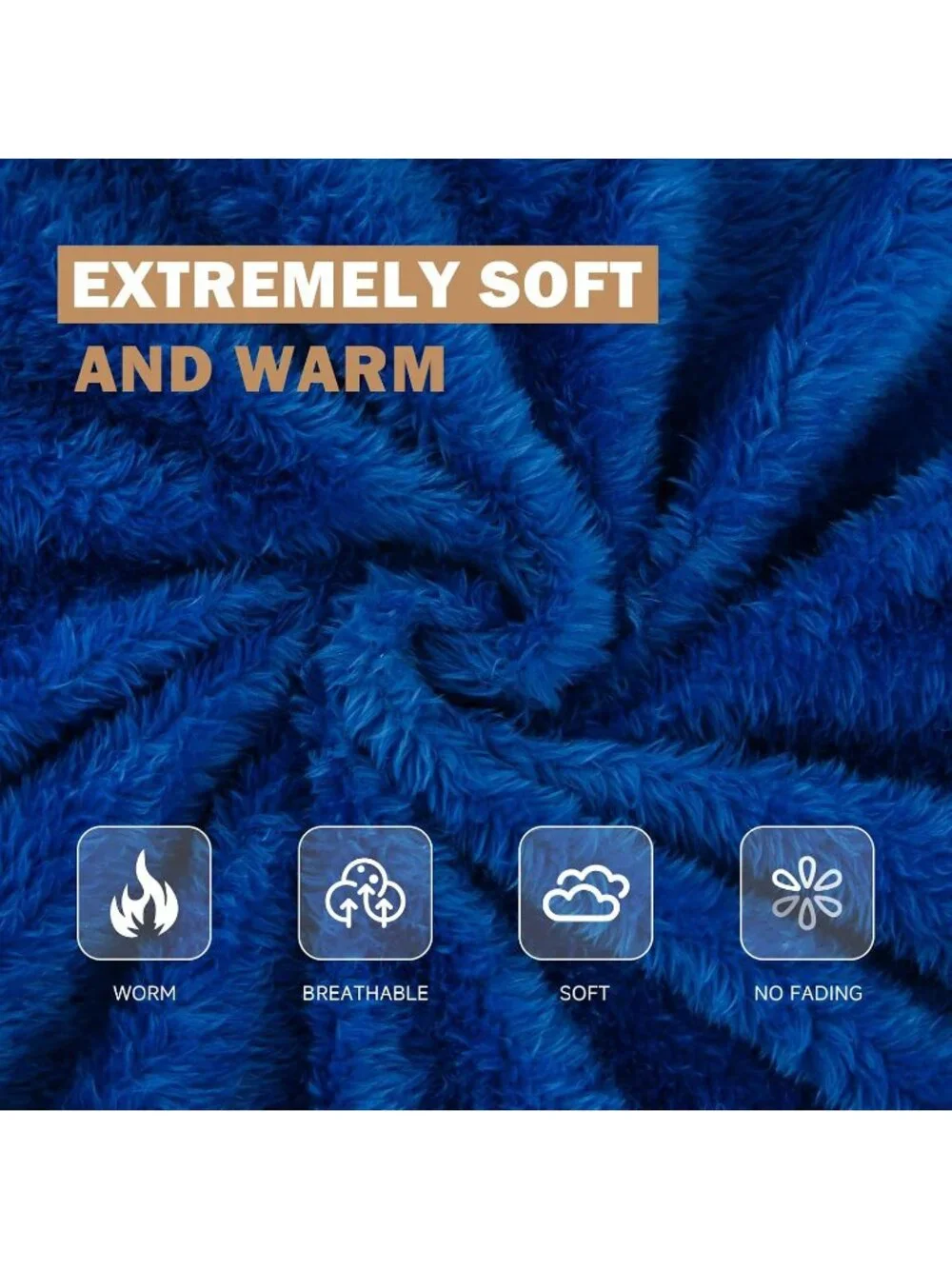 〽️Large Body Pillow Insert Faux Fur Cover Fluffy Long Bed Pillow Blue 20x54Inch